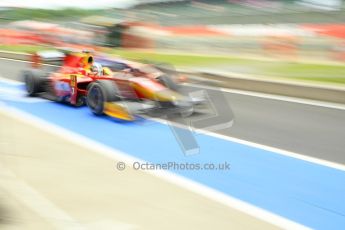 World © Octane Photographic Ltd. GP2 British GP, Silverstone, Friday 28th June 2013. Qualifying. Fabio Leimer- Racing Engineering and Robin Frijns - Hilmer Motorsport go wheel-to-wheel in the pitlane. Digital Ref: 0727ce1d7401