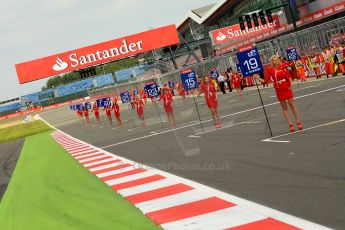 World © Octane Photographic Ltd./Chris Enion. GP2 British GP, Silverstone, Saturday 29th June 2013. Race 1. Grid Girls. Digital Ref : 0731ce1d8232