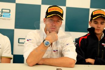 World © Octane Photographic Ltd./Chris Enion. GP2 British GP, Silverstone, Saturday 29th June 2013. Press Conference. Sam Bird – Russian TIME. Digital Ref : 0731ce1d8996