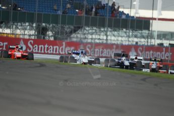 World © Octane Photographic Ltd. GP2 British GP, Silverstone, Sunday 30th June 2013. Race 2 Sam Bird – Russian TIME and Jake Rosenzweig - Barwa Addax Team lead the pack. Digital Ref : 0732lw1d1772