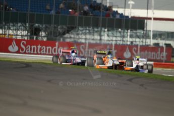 World © Octane Photographic Ltd. GP2 British GP, Silverstone, Sunday 30th June 2013. Race 2 Adrian Quaife-Hobbs -  MP Motorsport and Jolyon Palmer - Carlin. Digital Ref : 0732lw1d1833