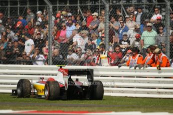 World © Octane Photographic Ltd. GP2 British GP, Silverstone, Sunday 30th June 2013. Race 2 Daniel Abt – ART Grand Prix retires after spinning. Digital Ref : 0732lw1d1850