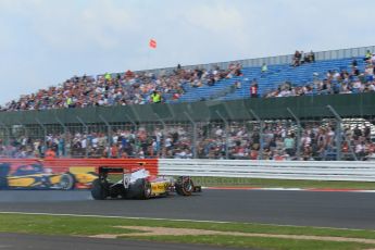World © Octane Photographic Ltd. GP2 British GP, Silverstone, Sunday 30th June 2013. Race 2 Daniel Abt – ART Grand Prix spins as Stephan Richelmi - DAMS passes. Digital Ref : 0732lw1d1961