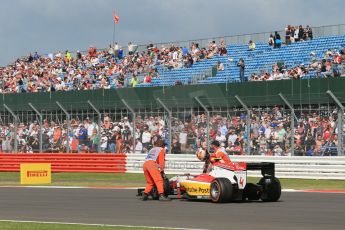 World © Octane Photographic Ltd. GP2 British GP, Silverstone, Sunday 30th June 2013. Race 2 Daniel Abt – ART Grand Prix retires after spinning. Digital Ref : 0732lw1d1980