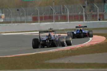 World © Octane Photographic Ltd. GP3 Testing - Wednesday 3rd April 2013 Dallara GP3/13 - Silverstone. Carlin – Luis Sa Silva and MW Arden – Daniil Kvyat (Red Bull junior). Digital ref : 0627lw1d0783