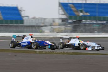 World © Octane Photographic Ltd. GP3 Testing - Wednesday 3rd April 2013 Dallara GP3/13 - Silverstone. Bamboo Engineering – Felipe Guimaraes and Jenzer Motorsport – Samin Gomez. Digital ref : 0627lw7d4147