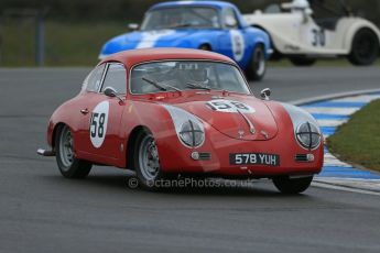 World © Octane Photographic Ltd. Donington Park 80th Anniversary Meeting (March 1933 – March 2013). HSCC Historic Road Sports Championship supported by Witchampton Garage (Inc. Class B2 Guards Trophy), morning practice and qualifying. Steve Wright/Ian Clark – Porsche 356A. Digital Ref : 0599lw1d5289