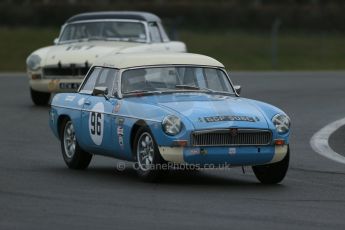 World © Octane Photographic Ltd. Donington Park 80th Anniversary Meeting (March 1933 – March 2013). HSCC Historic Road Sports Championship supported by Witchampton Garage (Inc. Class B2 Guards Trophy), morning practice and qualifying. Colin Kingsnorth/Edd Horder – MGB. Digital Ref : 0599lw1d5298