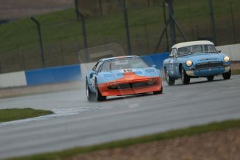 World © Octane Photographic Ltd. Donington Park 80th Anniversary Meeting (March 1933 – March 2013). HSCC 70s Road Sport Championship (Inc. Class B2 Guards Trophy). David Tomlin – Ferrari 308GTB and Colin Kingsworth/Edd Horder – MGB. Digital Ref : 0590lw1d6252