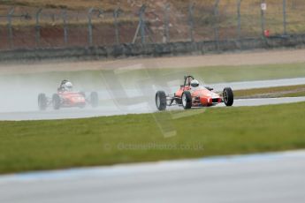 World © Octane Photographic Ltd. Donington Park 80th Anniversary Meeting (March 1933 – March 2013). HSCC Historic Formula Ford Championship in association with Avon Tyres. Benn Simms – JMR 7 Jomo and Nelson Rowe – Crossle 20F. Digital Ref : 0591lw1d6378