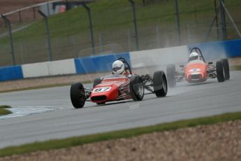 World © Octane Photographic Ltd. Donington Park 80th Anniversary Meeting (March 1933 – March 2013). HSCC Historic Formula Ford Championship in association with Avon Tyres. Nelson Rowe – Crossle 20F and Benn Simms – JMR 7 Jomo. Digital Ref : 0591lw1d6476