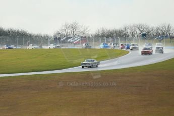 World © Octane Photographic Ltd. Donington Park 80th Anniversary Meeting (March 1933 – March 2013). HSCC/HRSR ByBx Historic Touring Car Championship. Mark Gardiner in his Ford Falcon leads the pack through Redgate into the Craner Curves. Digital Ref : 0592lw1d6612