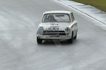 World © Octane Photographic Ltd. Donington Park 80th Anniversary Meeting (March 1933 – March 2013). HSCC/HRSR ByBx Historic Touring Car Championship. Tim Davies in his repaired Ford Lotus Cortina. Digital Ref : 0592lw1d6666