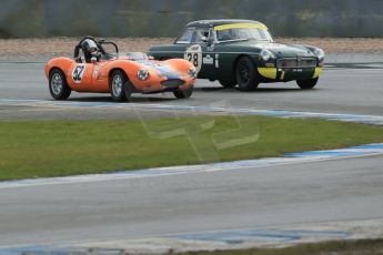 World © Octane Photographic Ltd. Donington Park 80th Anniversary Meeting (March 1933 – March 2013). HSCC Historic Road Sports Championship supported by Witchampton Garage (Inc. Class B2 Guards Trophy). Justin Murphy – Ginetta G4 and Peter Boyes/Jan Boyes – MGB. Digital Ref : 0594lw1d6859