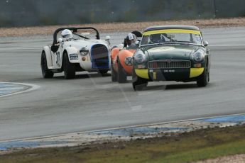 World © Octane Photographic Ltd. Donington Park 80th Anniversary Meeting (March 1933 – March 2013). HSCC Historic Road Sports Championship supported by Witchampton Garage (Inc. Class B2 Guards Trophy). Peter Boyes/Jan Boyes – MGB, Justin Murphy – Ginetta G4 and Tim Pearce – Morgan Plus 8. Digital Ref : 0594lw1d6886