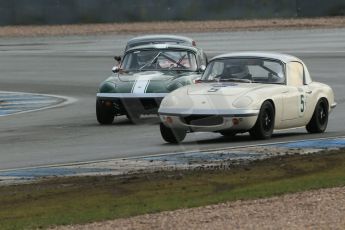 World © Octane Photographic Ltd. Donington Park 80th Anniversary Meeting (March 1933 – March 2013). HSCC Historic Road Sports Championship supported by Witchampton Garage (Inc. Class B2 Guards Trophy). Peter Shaw – Lotus Elan S1 and Roger Waite – Lotus Elan S1. Digital Ref : 0594lw1d6896