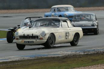 World © Octane Photographic Ltd. Donington Park 80th Anniversary Meeting (March 1933 – March 2013). HSCC Historic Road Sports Championship supported by Witchampton Garage (Inc. Class B2 Guards Trophy). David Beresford – MGB, Simon Haughton – Lotus 7, Alan Harper – Lotus Elan and Oliver Eaton – MGB. Digital Ref : 0594lw1d6900