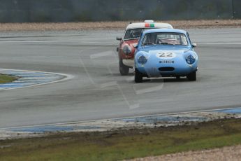 World © Octane Photographic Ltd. Donington Park 80th Anniversary Meeting (March 1933 – March 2013). HSCC Historic Road Sports Championship supported by Witchampton Garage (Inc. Class B2 Guards Trophy). Tony Davis – Austin Healey Sprite Mk1 and Paul Latimer – MGB. Digital Ref : 0594lw1d6907