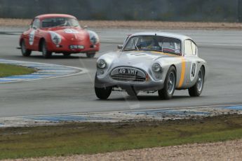 World © Octane Photographic Ltd. Donington Park 80th Anniversary Meeting (March 1933 – March 2013). HSCC Historic Road Sports Championship supported by Witchampton Garage (Inc. Class B2 Guards Trophy). Samuel Thomas – AC Aceca and Steve wright/Ian Clark – Porsche 356A. Digital Ref : 0594lw1d6920