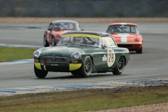 World © Octane Photographic Ltd. Donington Park 80th Anniversary Meeting (March 1933 – March 2013). HSCC Historic Road Sports Championship supported by Witchampton Garage (Inc. Class B2 Guards Trophy). Peter Boyes/Jan Boyes – MGB and Larry Kennedy – Lotus Elan S4. Digital Ref : 0594lw1d6936