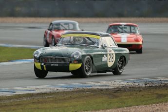 World © Octane Photographic Ltd. Donington Park 80th Anniversary Meeting (March 1933 – March 2013). HSCC Historic Road Sports Championship supported by Witchampton Garage (Inc. Class B2 Guards Trophy). Peter Boyes/Jan Boyes – MGB and Larry Kennedy – Lotus Elan S4. Digital Ref : 0594lw1d6936