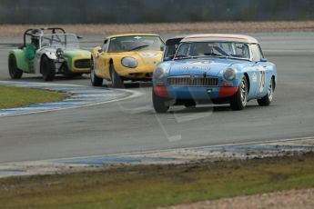 World © Octane Photographic Ltd. Donington Park 80th Anniversary Meeting (March 1933 – March 2013). HSCC Historic Road Sports Championship supported by Witchampton Garage (Inc. Class B2 Guards Trophy). Oliver Eaton – MGB, Bill Smith – Marcos 160GT and Jonathan Stringer – Lotus 7 Series 2. Digital Ref : 0594lw1d6947