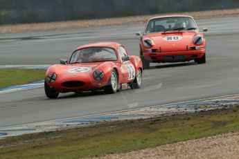World © Octane Photographic Ltd. Donington Park 80th Anniversary Meeting (March 1933 – March 2013). HSCC Historic Road Sports Championship supported by Witchampton Garage (Inc. Class B2 Guards Trophy). Patrick Ward-Booth – Ginetta G4 and John Shaw – Porsche 911. Digital Ref : 0594lw1d6973