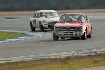 World © Octane Photographic Ltd. Donington Park 80th Anniversary Meeting (March 1933 – March 2013). HSCC Historic Road Sports Championship supported by Witchampton Garage (Inc. Class B2 Guards Trophy). Johan Denekamp – Alfa Romeo GTV and Steve Naish – MGB. Digital Ref : 0594lw1d7021