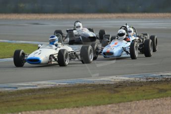 World © Octane Photographic Ltd. Donington Park 80th Anniversary Meeting (March 1933 – March 2013). HSCC Classic Racing Cars Championship, supported by the Cubicle Centre. Chris Holland – Brabham, BT21 and Jonathan Baines – Merlyn Mk20. Digital Ref : 0595lw1d7091