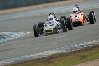 World © Octane Photographic Ltd. Donington Park 80th Anniversary Meeting (March 1933 – March 2013). HSCC Classic Racing Cars Championship, supported by the Cubicle Centre. Rachel Arnold – Merlyn Mk20 and Robert Thorpe – March 703. Digital Ref :