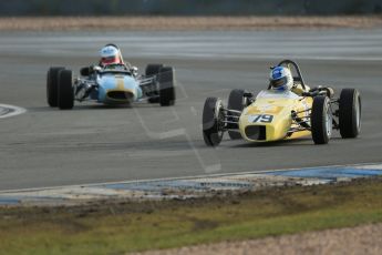 World © Octane Photographic Ltd. Donington Park 80th Anniversary Meeting (March 1933 – March 2013). HSCC Classic Racing Cars Championship, supported by the Cubicle Centre. Josh West – Merlyn Mk20A and Peter Hamilton – Tecno. Digital Ref : 0595lw1d7118
