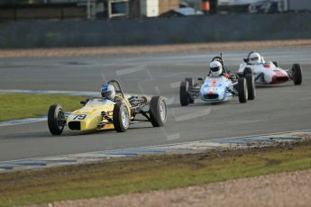World © Octane Photographic Ltd. Donington Park 80th Anniversary Meeting (March 1933 – March 2013). HSCC Classic Racing Cars Championship, supported by the Cubicle Centre. Josh West – Merlyn Mk20A, Jonathan Baines – Merlyn Mk20 and John Moulds – Crossle 20F. Digital Ref :