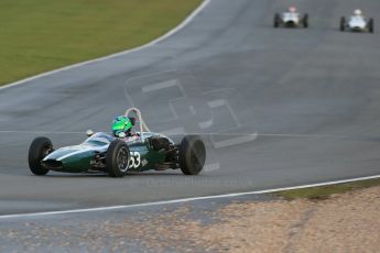 World © Octane Photographic Ltd. Donington Park 80th Anniversary Meeting (March 1933 – March 2013). HSCC/FJHRA Historic Formula Junior Championship – Race B, Rear Engine cars, Classes C-E. Sam Wilson – Cooper T59. Digital Ref : 0596lw1d7211