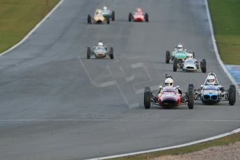 World © Octane Photographic Ltd. Donington Park 80th Anniversary Meeting (March 1933 – March 2013). HSCC/FJHRA Historic Formula Junior Championship – Race B, Rear Engine cars, Classes C-E. Andrew Hibberd – Lotus 22 and Richard Smeeton – Wainer. Digital Ref : 0596lw1d7221