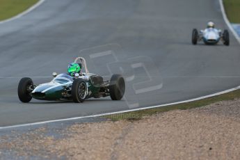 World © Octane Photographic Ltd. Donington Park 80th Anniversary Meeting (March 1933 – March 2013). HSCC/FJHRA Historic Formula Junior Championship – Race B, Rear Engine cars, Classes C-E. Sam Wilson – Cooper T59. Digital Ref : 0596lw1d7211