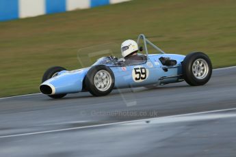 World © Octane Photographic Ltd. Donington Park 80th Anniversary Meeting (March 1933 – March 2013). HSCC/FJHRA Historic Formula Junior Championship – Race B, Rear Engine cars, Classes C-E. David Hall – BMC Huffaker Mk2. Digital Ref : 0596lw1d7312