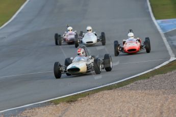 World © Octane Photographic Ltd. Donington Park 80th Anniversary Meeting (March 1933 – March 2013). HSCC/FJHRA Historic Formula Junior Championship – Race B, Rear Engine cars, Classes C-E. Peter Morton – Lightning Envoyette and Mark Pangborn – Lotus 20B. Digital Ref : 0596lw1d7329