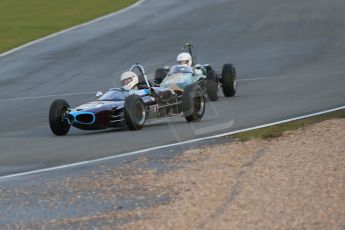 World © Octane Photographic Ltd. Donington Park 80th Anniversary Meeting (March 1933 – March 2013). HSCC/FJHRA Historic Formula Junior Championship – Race B, Rear Engine cars, Classes C-E. Richard Smeeton – Wainer and Michael Hibberd – Brabham BT2. Digital Ref :