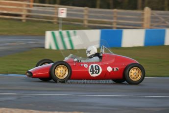 World © Octane Photographic Ltd. Donington Park 80th Anniversary Meeting (March 1933 – March 2013). HSCC/FJHRA Historic Formula Junior Championship – Race B, Rear Engine cars, Classes C-E. Mike Gregory – DeTomasso ISIS. Digital Ref : 0596lw1d7377