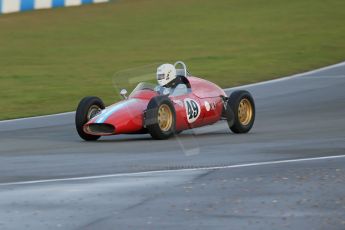 World © Octane Photographic Ltd. Donington Park 80th Anniversary Meeting (March 1933 – March 2013). HSCC/FJHRA Historic Formula Junior Championship – Race B, Rear Engine cars, Classes C-E. Mike Gregory – DeTomasso ISIS. Digital Ref : 0596lw1d7420