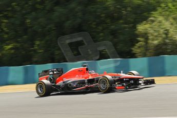 World © Octane Photographic Ltd. F1 Hungarian GP - Hungaroring. Friday 26th July 2013. F1 Practice 2. Marussia F1 Team MR02 - Jules Bianchi. Digital Ref : 0760lw1d0588