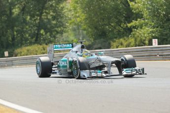 World © Octane Photographic Ltd. F1 Hungarian GP - Hungaroring. Thursday. 25th July 2013. F1 Practice 2. Mercedes AMG Petronas F1 W04 - Nico Rosberg. Digital Ref : 0760lw1d1721