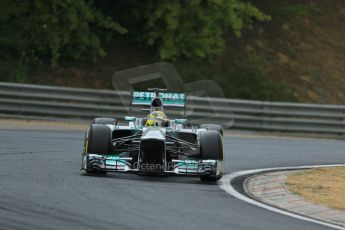 World © Octane Photographic Ltd. F1 Hungarian GP - Hungaroring. Thursday. 25th July 2013. F1 Qualifying. Mercedes AMG Petronas F1 W04 - Nico Rosberg. Digital Ref : 0764lw1d4264