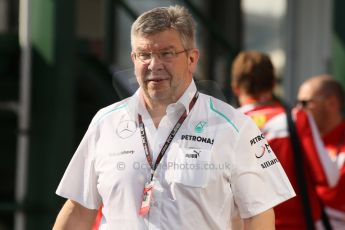 World © Octane Photographic Ltd. F1 Hungarian GP - Hungaroring, Saturday 27th July 2013 - Paddock. Mercedes AMG Petronas – Ross Brawn. Digital Ref : 0762lw1d0697