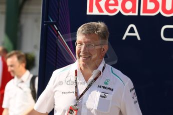 World © Octane Photographic Ltd. F1 Hungarian GP - Hungaroring, Saturday 27th July 2013 - Paddock. Mercedes AMG Petronas – Ross Brawn. Digital Ref : 0762lw1d0701