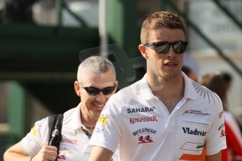 World © Octane Photographic Ltd. F1 Hungarian GP - Hungaroring, Saturday 27th July 2013 - Paddock. Sahara Force India - Paul di Resta. Digital Ref : 0762lw1d0708