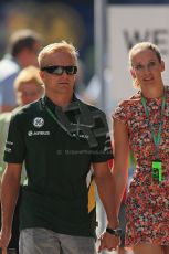 World © Octane Photographic Ltd. F1 Hungarian GP - Hungaroring, Saturday 27th July 2013 - Paddock. Caterham F1 Team – Heikki Kovalainen. Digital Ref : 0762lw1d2936