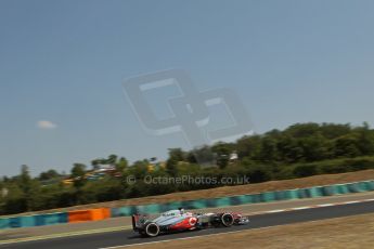 World © Octane Photographic Ltd. F1 Hungarian GP - Hungaroring, Saturday 27th July 2013 - Practice 3. Vodafone McLaren Mercedes MP4/28 - Jenson Button. Digital Ref : 0763lw1d0890