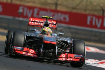 World © Octane Photographic Ltd. F1 Hungarian GP - Hungaroring, Saturday 27th July 2013 - Practice 3. Vodafone McLaren Mercedes MP4/28 - Sergio Perez . Digital Ref : 0763lw1d3089