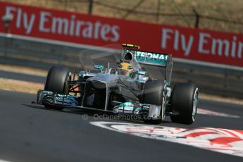 World © Octane Photographic Ltd. F1 Hungarian GP - Hungaroring, Saturday 27th July 2013 - Practice 3. Mercedes AMG Petronas F1 W04 – Lewis Hamilton. Digital Ref : 0763lw1d3135